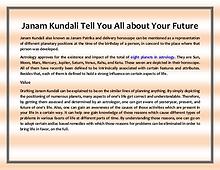 Janam Kundali Tell You All About Your Future