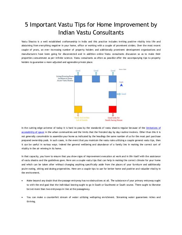 5 Important Vastu Tips for Home Improvement by Indian Vastu Consultan 5 Important Vastu Tips for Home Improvement by Ind