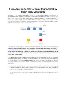 5 Important Vastu Tips for Home Improvement by Indian Vastu Consultan