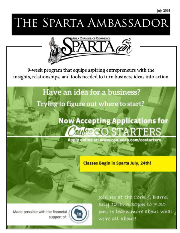 Sparta Area Chamber of Commerce Newsletter July in progress