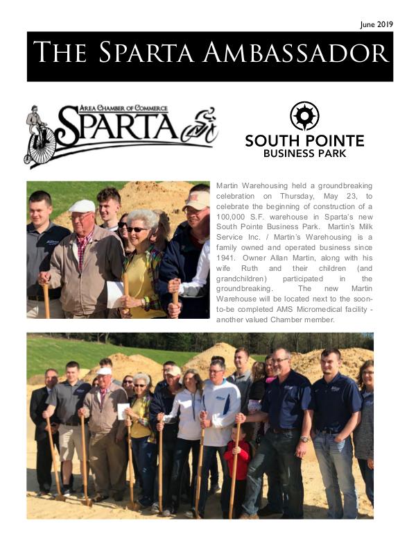 Sparta Area Chamber of Commerce Newsletter June - In Progress