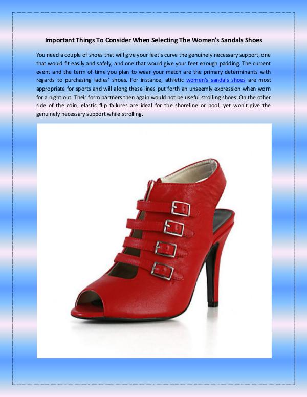 Important Things To Consider When Selecting The Women's Sandals Shoes Important Things To Consider When Selecting The Wo