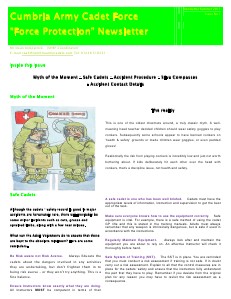 Cumbria ACF - Force Protection Newsletter Winter 2011
