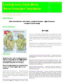 Cumbria ACF - Force Protection Newsletter