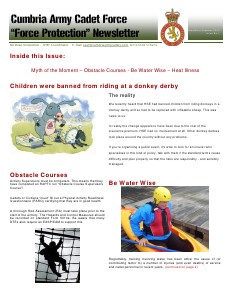 Cumbria ACF - Force Protection Newsletter Summer 2013
