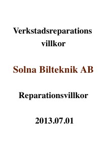 Reparations villkor 2013 07 01