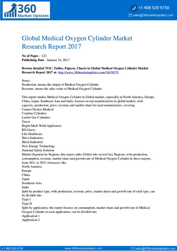 Medical Oxygen Cylinder Market Growth Forecast2022