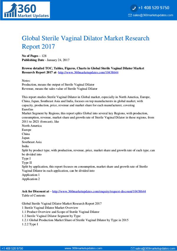 Reports- Sterile Vaginal Dilator Market
