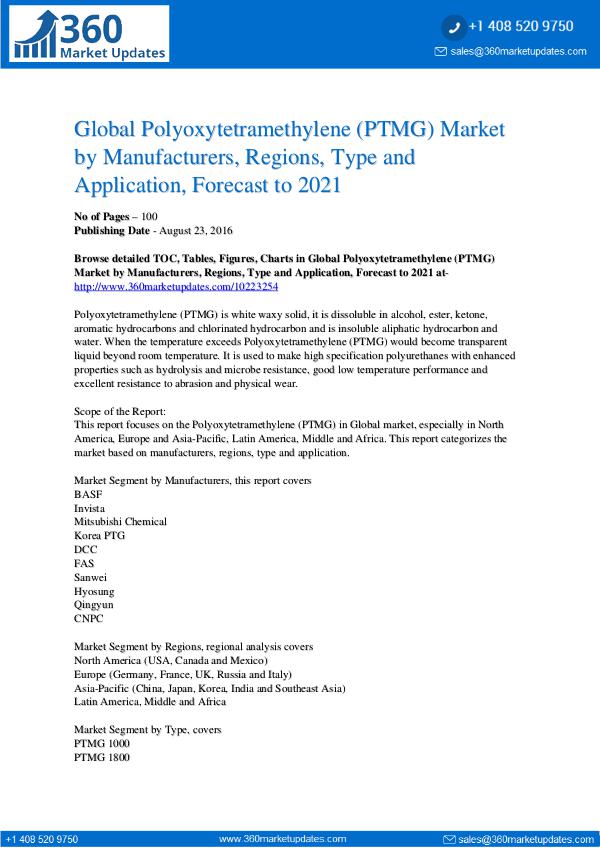 Reports- Polyoxytetramethylene Market