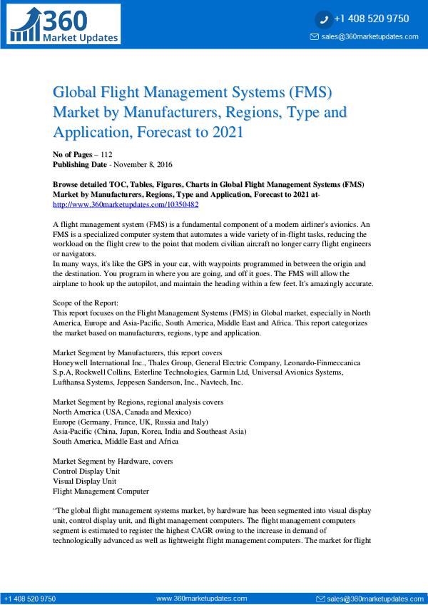 Reports- Flight Management Systems Market