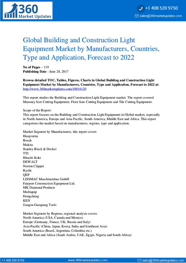 Reports- Building and Construction Light Equipment Market