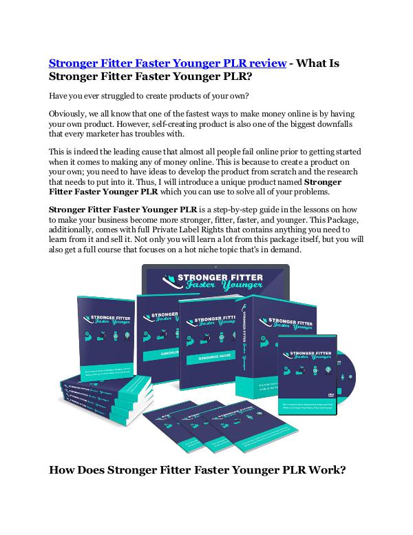 Stronger Fitter Faster Younger PLR review-$26,800