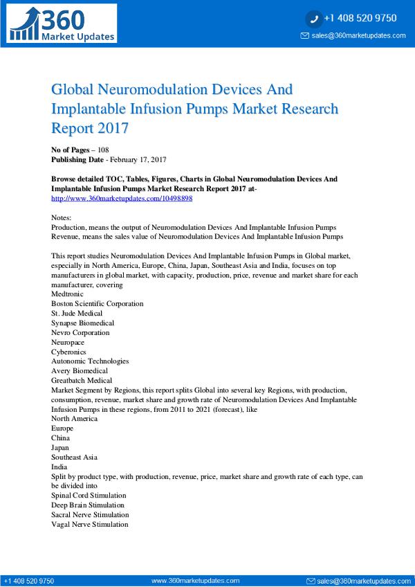 Neuromodulation Devices And Implantable Infusion Pumps Market Neuromodulation Devices& Implantable Infusion Pump