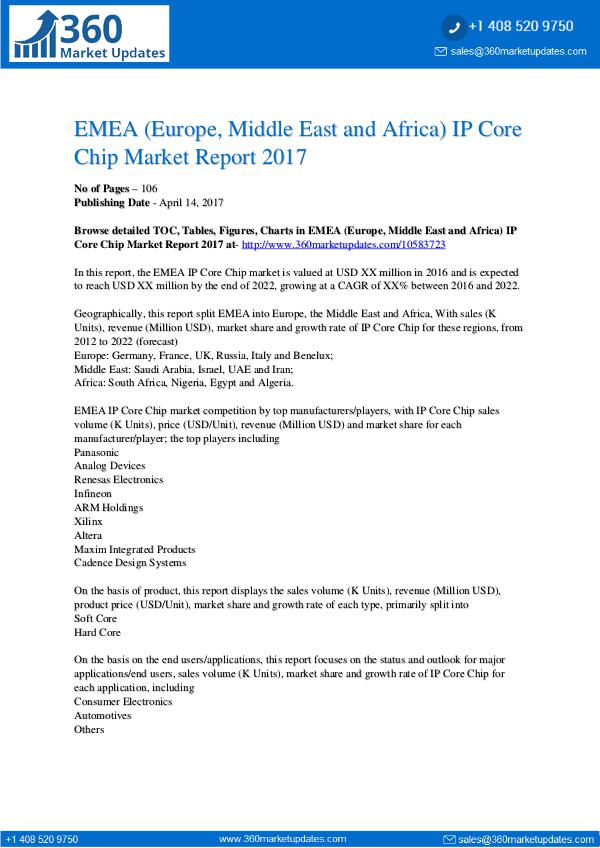 EMEA IP Core Chip Market Size, Sales, Share, Growth Analysis, Trends IP Core Chip Market Analysis by Manufacturers