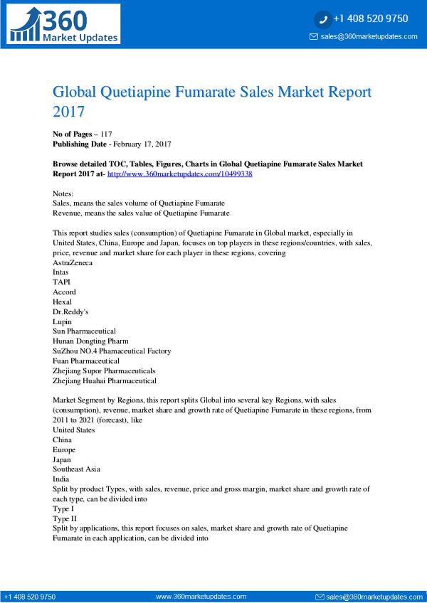 Report- Quetiapine-Fumarate-Sales-Market-Report-2017