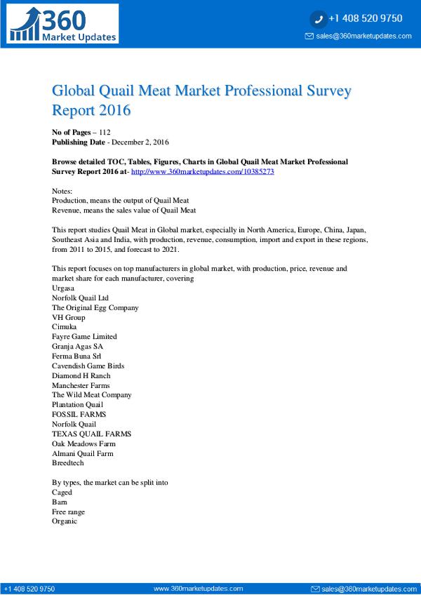 Global-Quail-Meat-Market-Professional-Survey-Repor