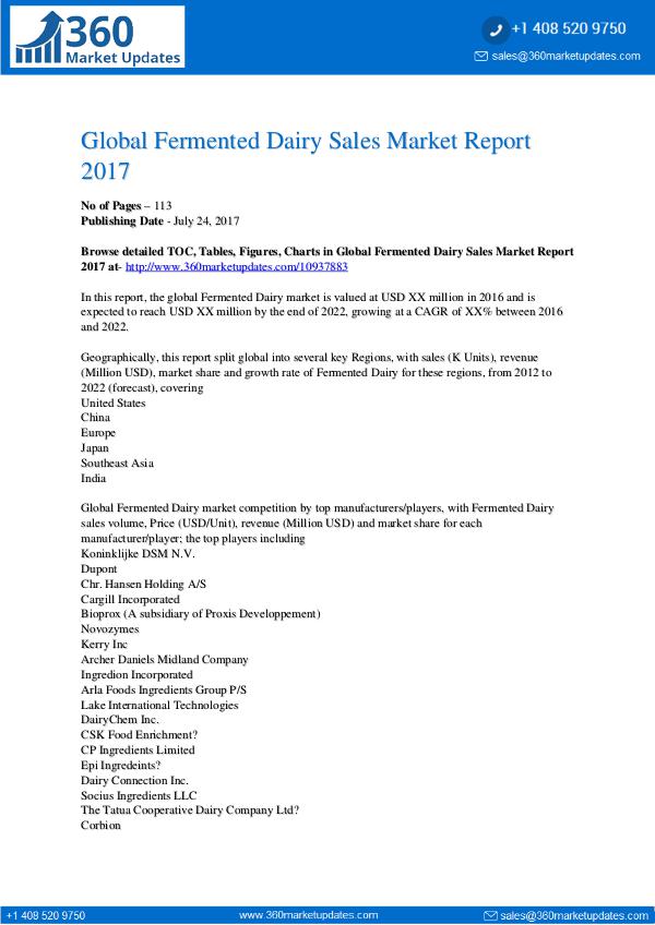 My first Magazine Global-Fermented-Dairy-Sales-Market-Report-2017