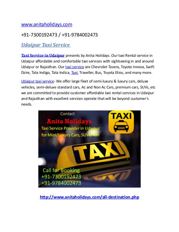 Udaipur Taxi Service Udaipur Taxi Service