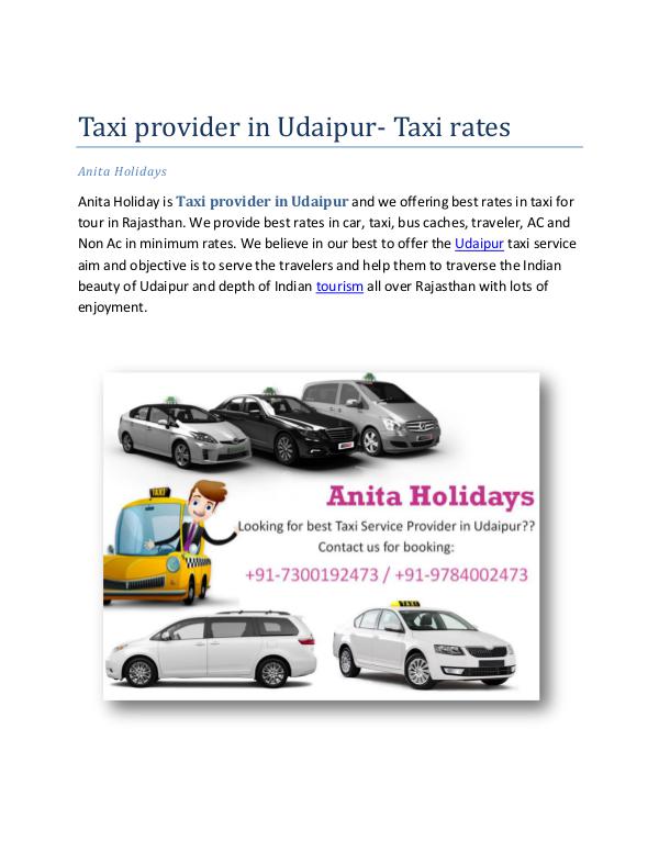 Taxi provider in Udaipur- taxi rates Taxi provider in Udaipur- taxi rates