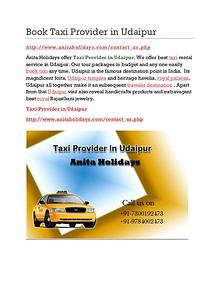 Book Taxi Provider in Udaipur