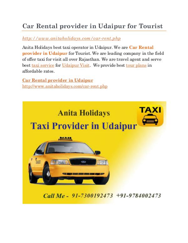 Car Rental Provider in Udaipur Full Day Car Rental provider in Udaipur for Tourist