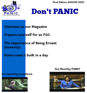 PANIC MONTHLY NEWSLETTER August 2013