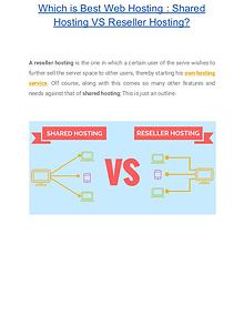 Which is Best Web Hosting : Shared Hosting VS Reseller Hosting?