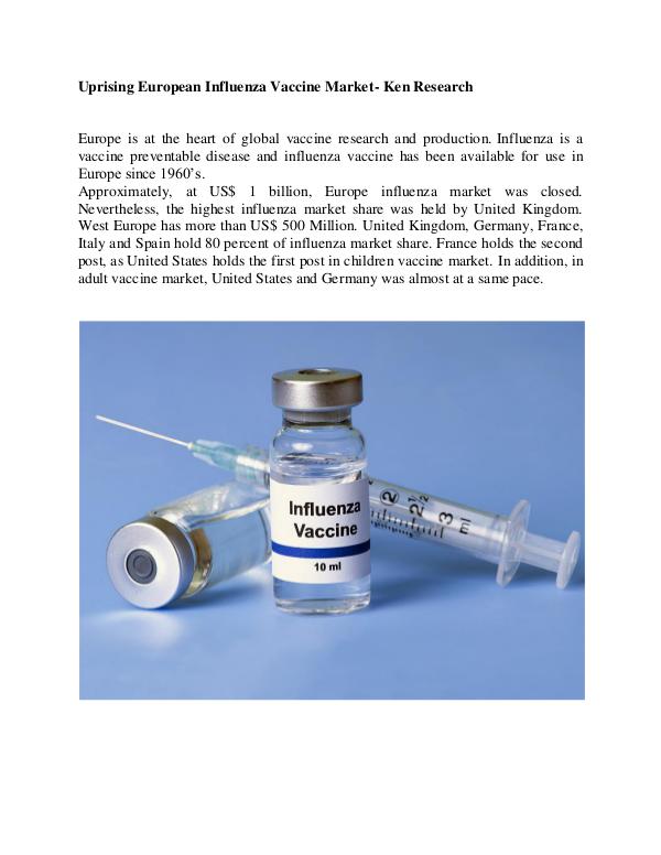 Germany Influenza Vaccine Market Research,Spain In