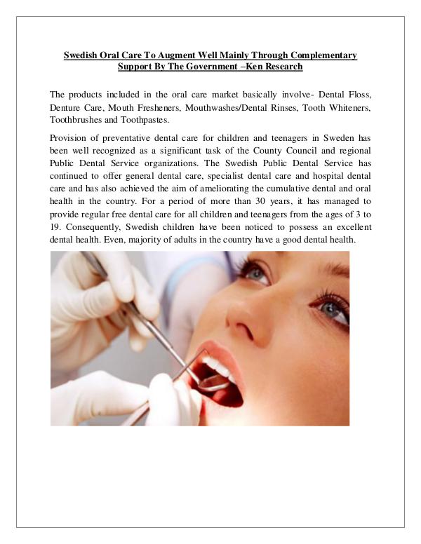 Market Research Report Sweden Oral Care practitioners,Sweden Oral Care pr