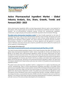 Active Pharmaceutical Ingredient Market 2017