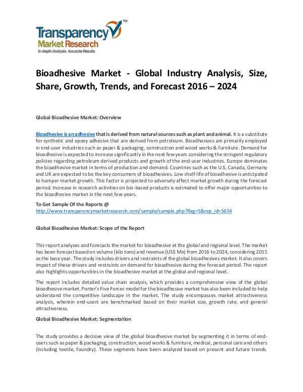 Bioadhesive Market Size, Share, Trends and Forecasts To 2024 Bioadhesive Market