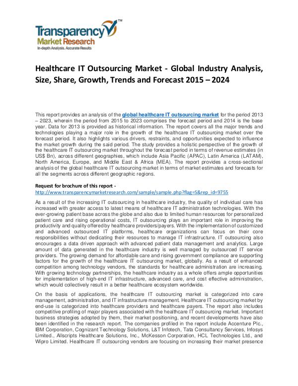 Healthcare IT Outsourcing Market Size, Share and Analysis Healthcare IT Outsourcing Market