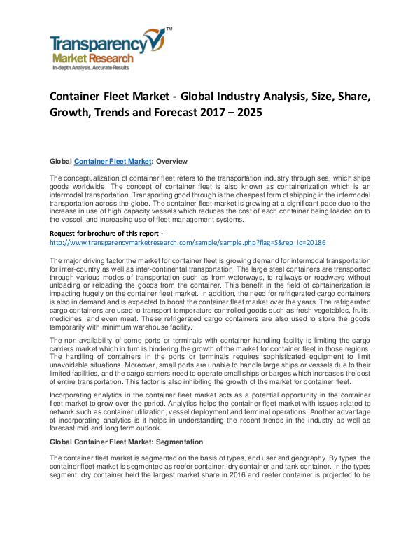 Container Fleet Market – Global Industry Analysis, Size, Share 2025 Container Fleet Market - Global Industry Analysis,