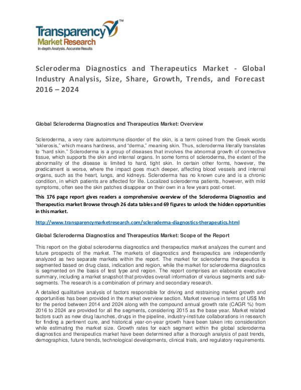 Scleroderma Diagnostics and Therapeutics Market Scleroderma Diagnostics and Therapeutics Market -