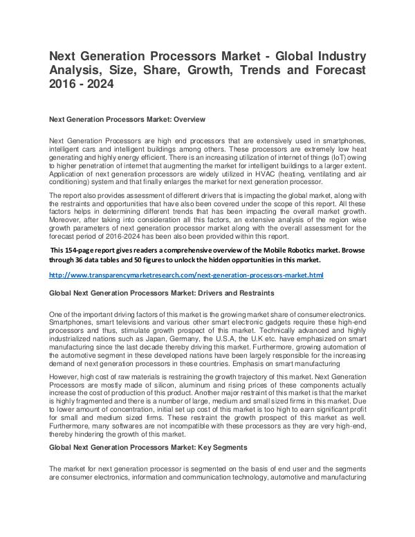 Next Generation Processors Market Size, Share, Trend and Forecast Next Generation Processors Market - Global Industr