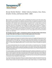 Benzyl Alcohol Global Market Analysis 2016 and Forecasts to 2024