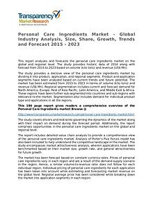 Personal Care Ingredients Market size, share, survey, strategy Report