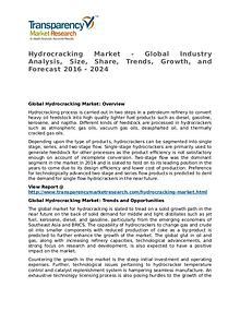 Hydrocracking Market – Analysis and Forecasts from 2016 to 2024