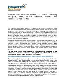 Automotive Sensors Market Research Report and Forecast up to 2021