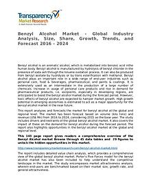 Benzyl Alcohol Market Research Report and Forecast up to 2024