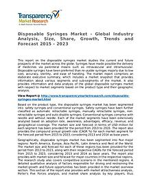 Disposable Syringes Market Research Report and Forecast up to 2023