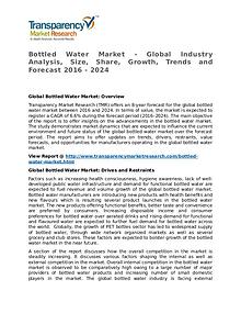 Bottled Water Market Research Report and Forecast up to 2024