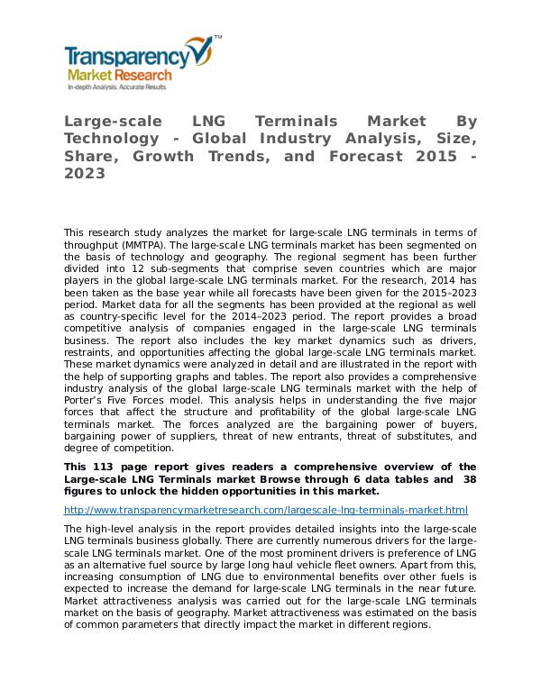 Large-scale LNG Terminals Market Research Report and Forecast Large-scale LNG Terminals Market By Technology - G