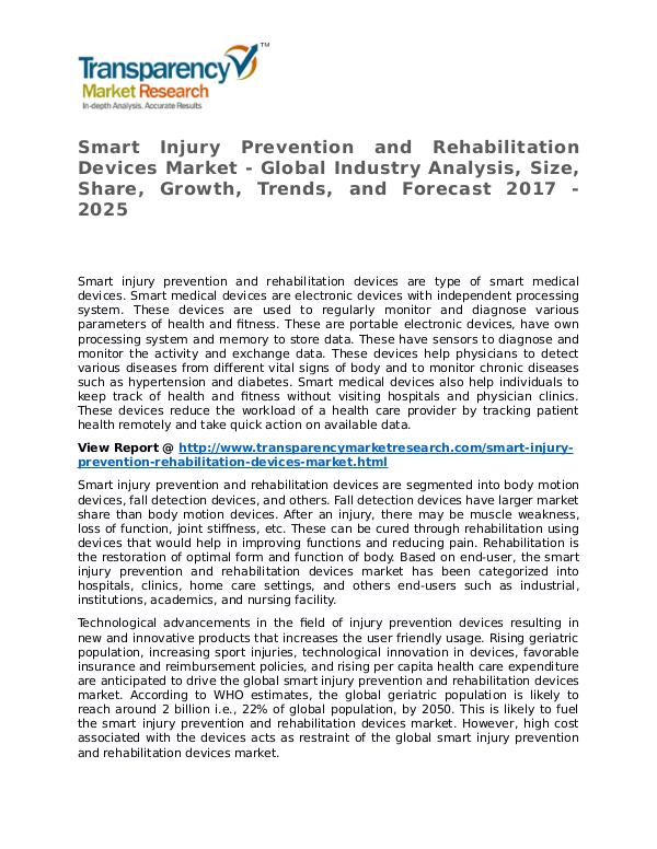 Smart Injury Prevention and Rehabilitation Devices Market Research Smart Injury Prevention and Rehabilitation Devices