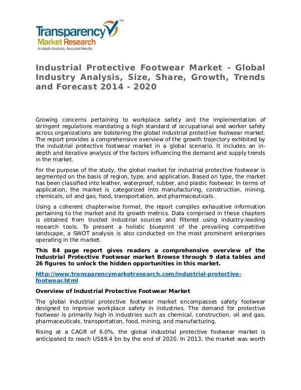 Industrial Protective Footwear Market Research Report and Forecast Industrial Protective Footwear Market - Global Ind