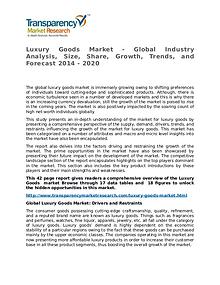 Luxury Goods Market Research Report and Forecast up to 2020