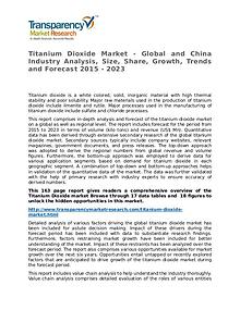 Titanium Dioxide Market Research Report and Forecast up to 2023