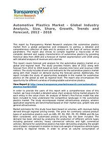 Automotive Plastics Market Research Report and Forecast up to 2018