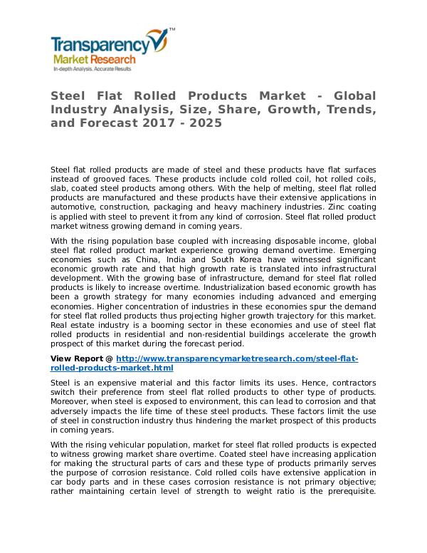 Steel Flat Rolled Products Market Research Report and Forecast Steel Flat Rolled Products Market - Global Industr
