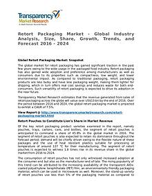 Retort Packaging Market Research Report and Forecast up to 2024